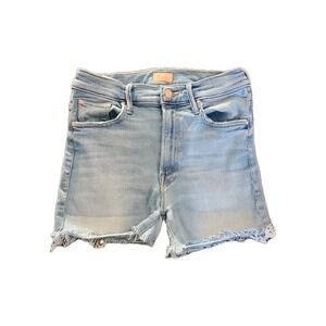Mother The Insider Cutoff Jean Shorts Womens Sz 27 Light Wash Stretch Distressed